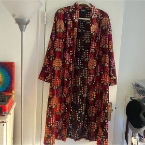 Velvet kimono with gold accents - The Kooples.